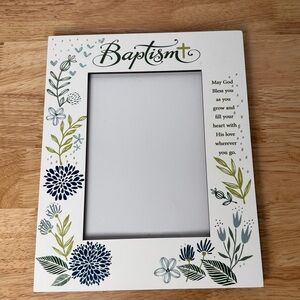 Floral Baptism Photo Frame